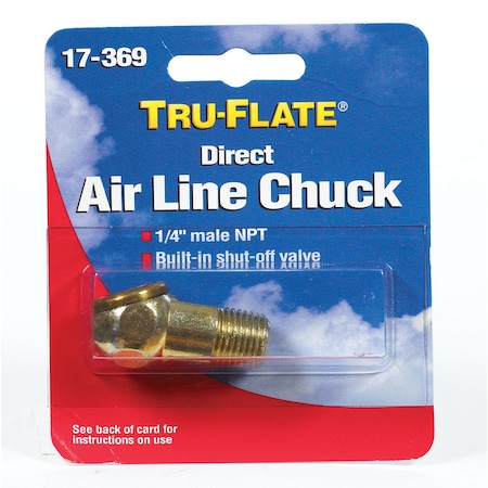 Tru-Flate Tru-Flate Brass Air Line Chuck 1/4 in. Male 1 pc 17369